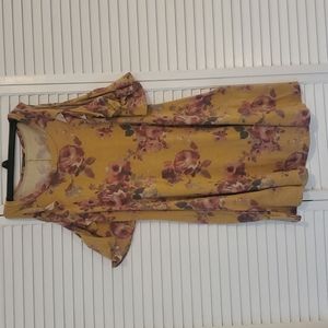 Floral Cold Shoulder Mini Dress with Pockets